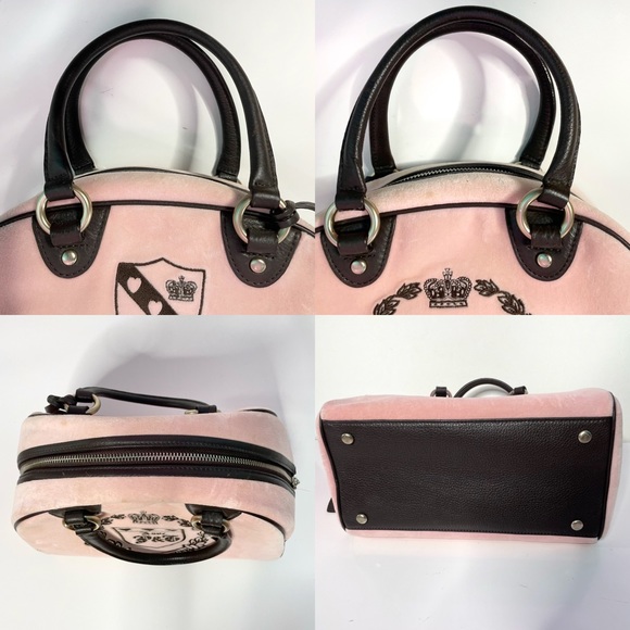 Rare Vintage Juicy Couture Pink Velvet Handbag Y2K - Picture 11 of 11